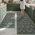 Kitchen Rugs Sets of 2 Non Slip Mats 24x70 + 20x47 - Cushioned Vintage