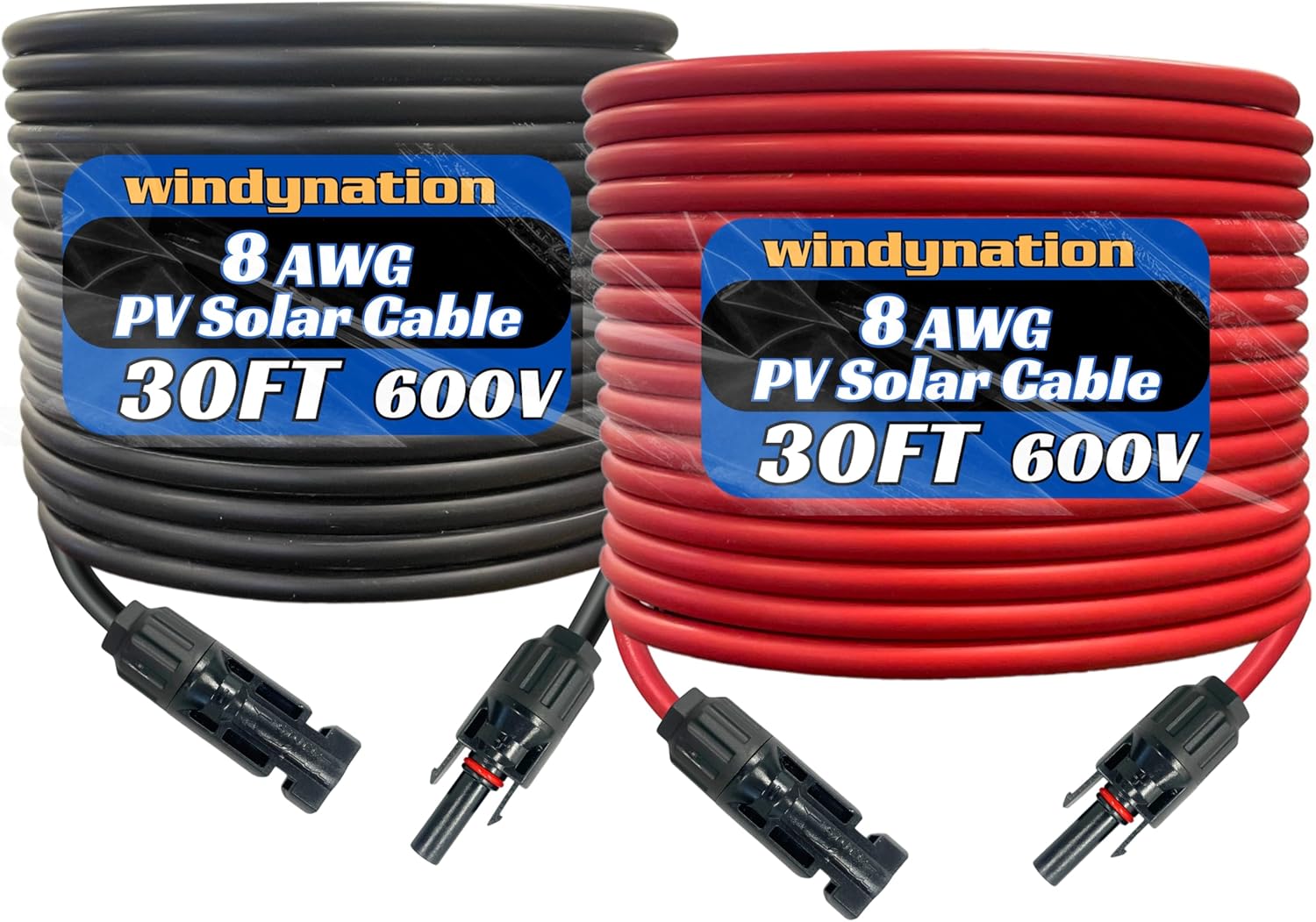 WindyNation 8 AWG Solar Panel Extension Cable for Maximum Efficiency