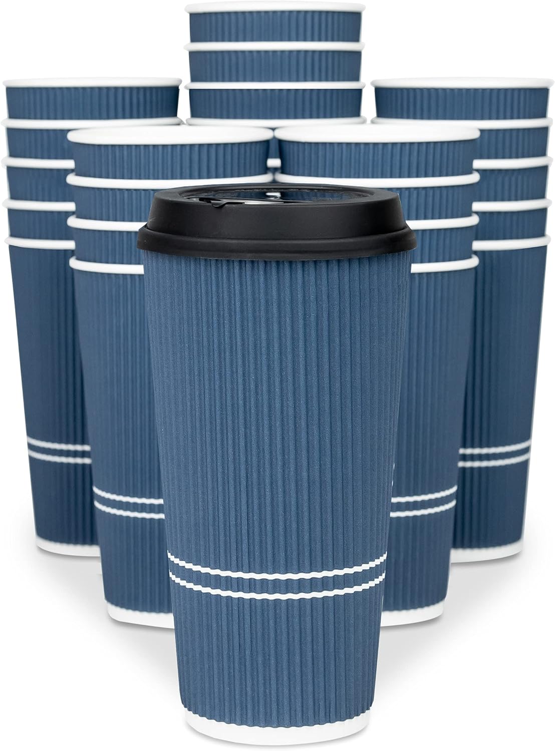 To Go Coffee Cups With Lids - 22 oz Disposable Hot Cups