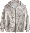 Camo Zip Up Hoodie with Maple Leaf Print for All Seasons