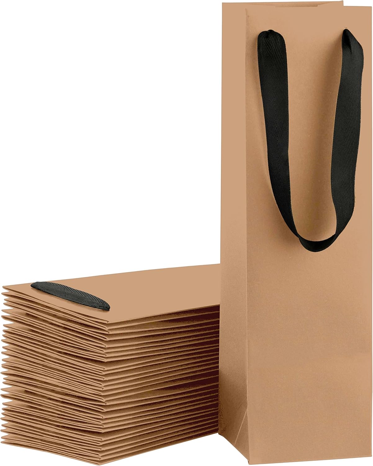 Purple Q Crafts Wine Bag for Wine Bottles, 50 Pack of Kraft Bags