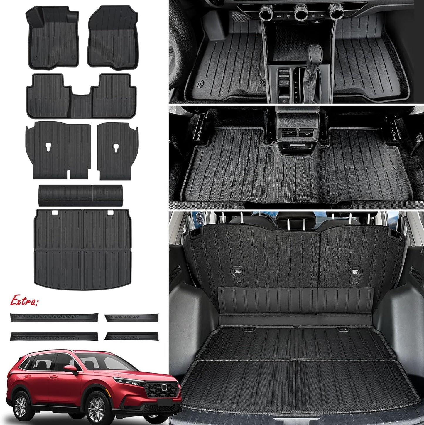 Custom Fit Floor Mats Cargo Mat Set for Honda CRV 2023 2024