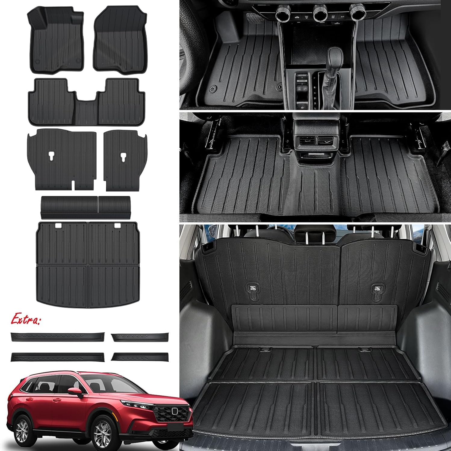 Custom Fit Floor Mats Cargo Mat Set for Honda CRV 2023 2024
