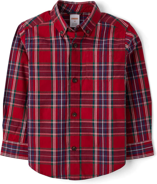 Toddler Long Sleeve Plaid Button Up Shirts for Kids by Gymboree