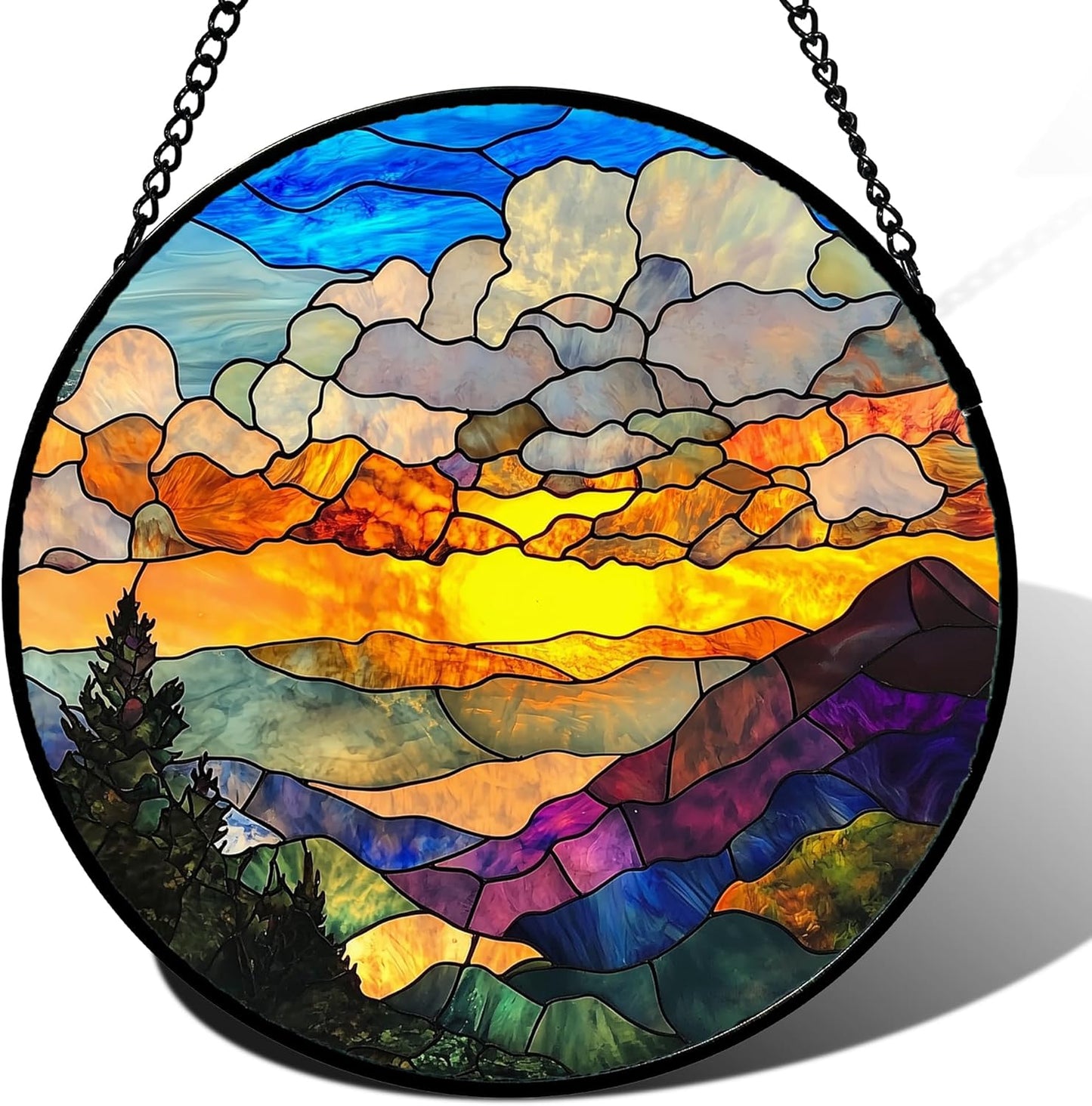 Stained Glass Window Hanging for Home Decor and Gifts