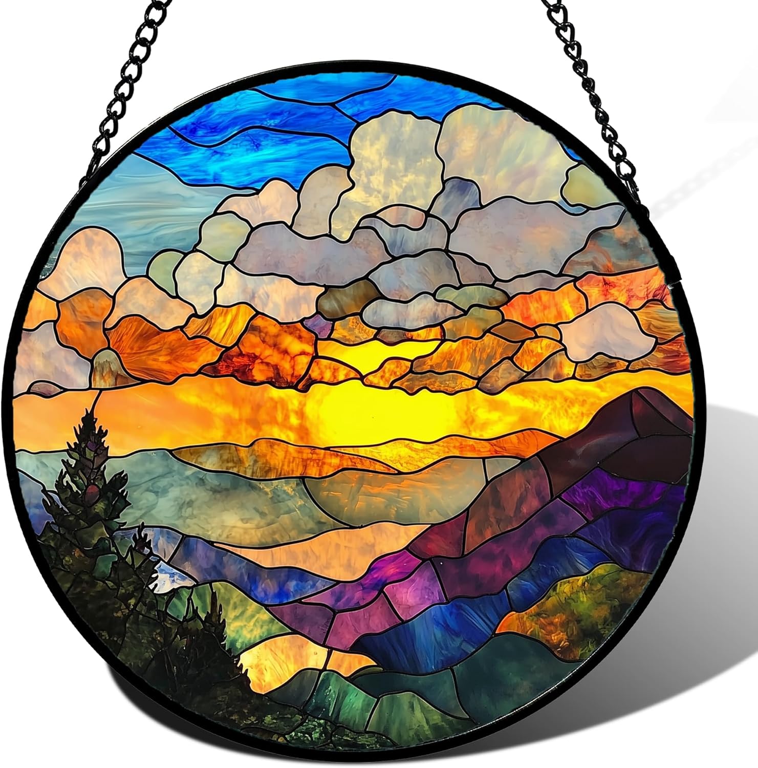 Stained Glass Window Hanging for Home Decor and Gifts