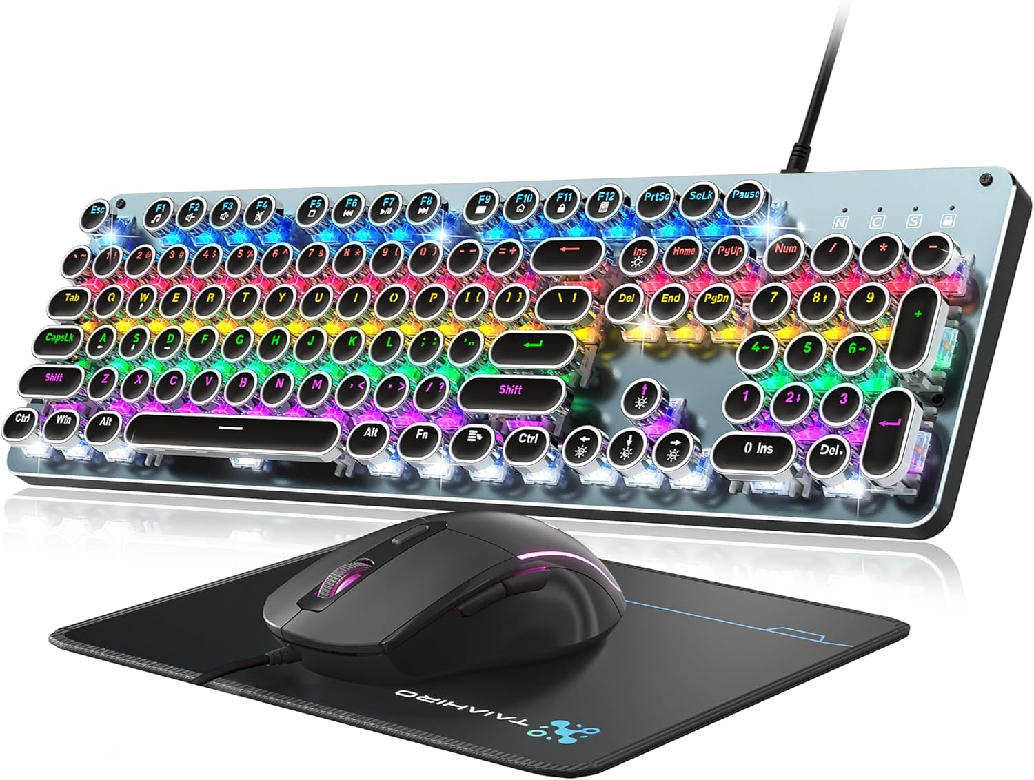 Retro Gaming Keyboard & Mouse Set for Ultimate Precision