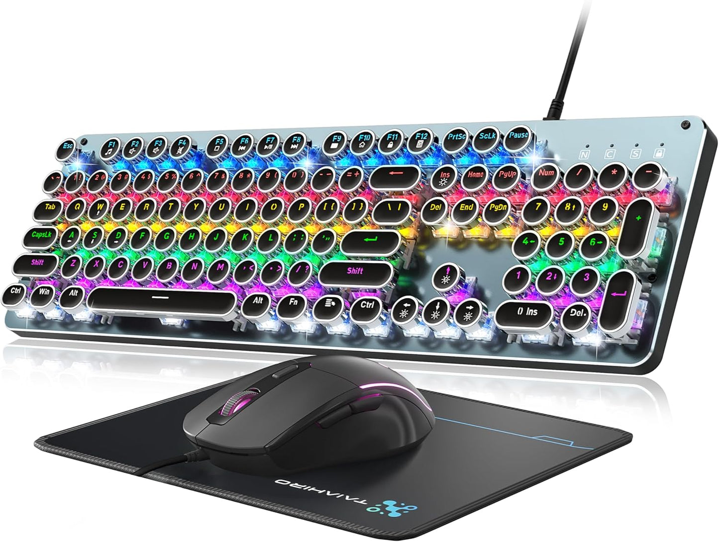Taiahiro Typewriter Style Mechanical Gaming Keyboard Combo
