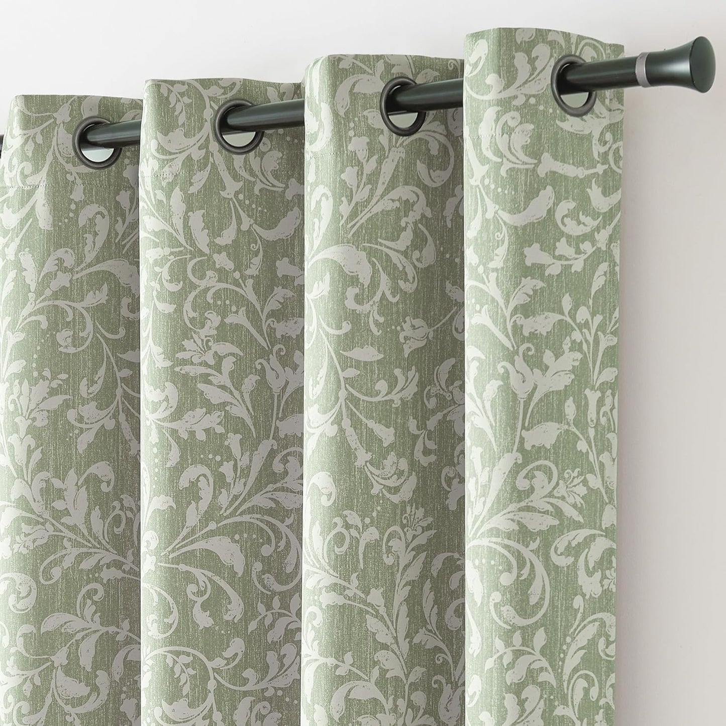80% Blackout Curtains for Living Room with Floral Pattern Design