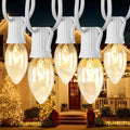 C9 Clear Christmas String Light Set, 100 ft Vintage C9 Bulbs - Warm