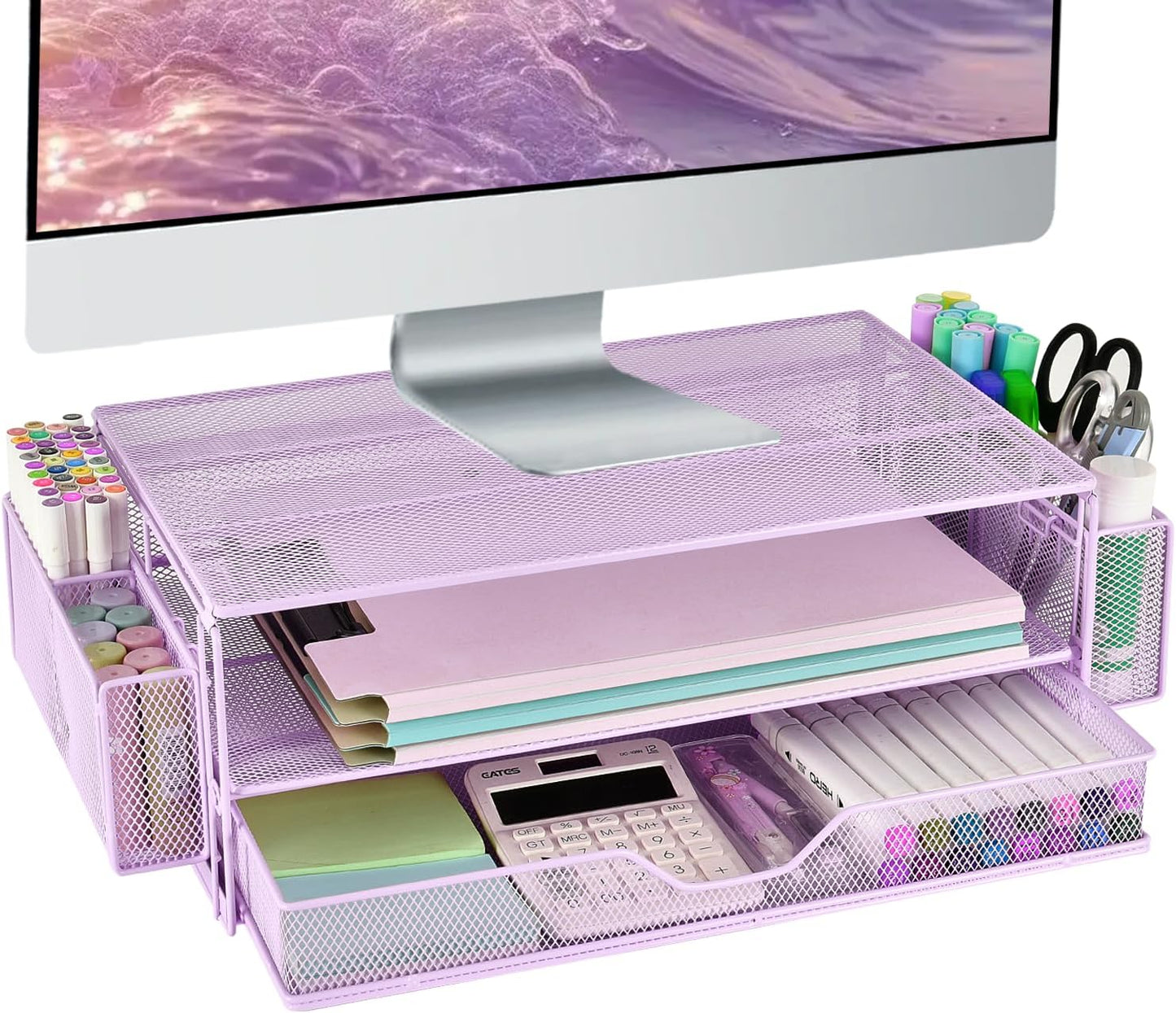 Ergonomic Computer Monitor Stand Riser for Desk Organization