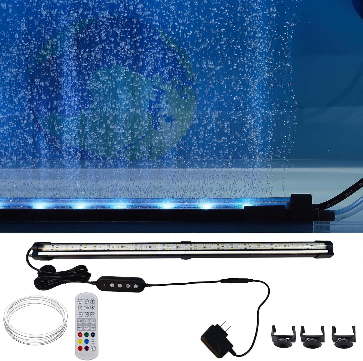 Carefree Fish Aquarium LED Light with Timer and Air Stone