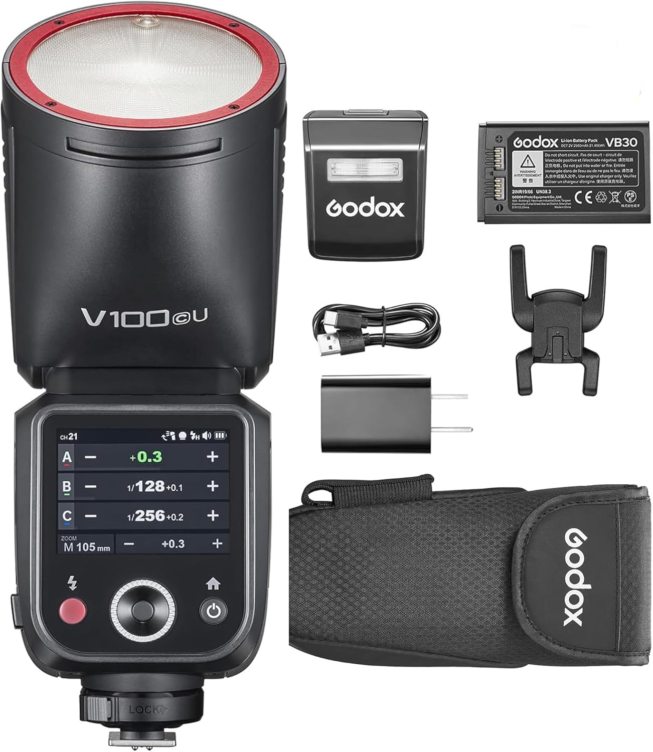 Godox V100 Round Head Touch Screen Flash for Canon Cameras