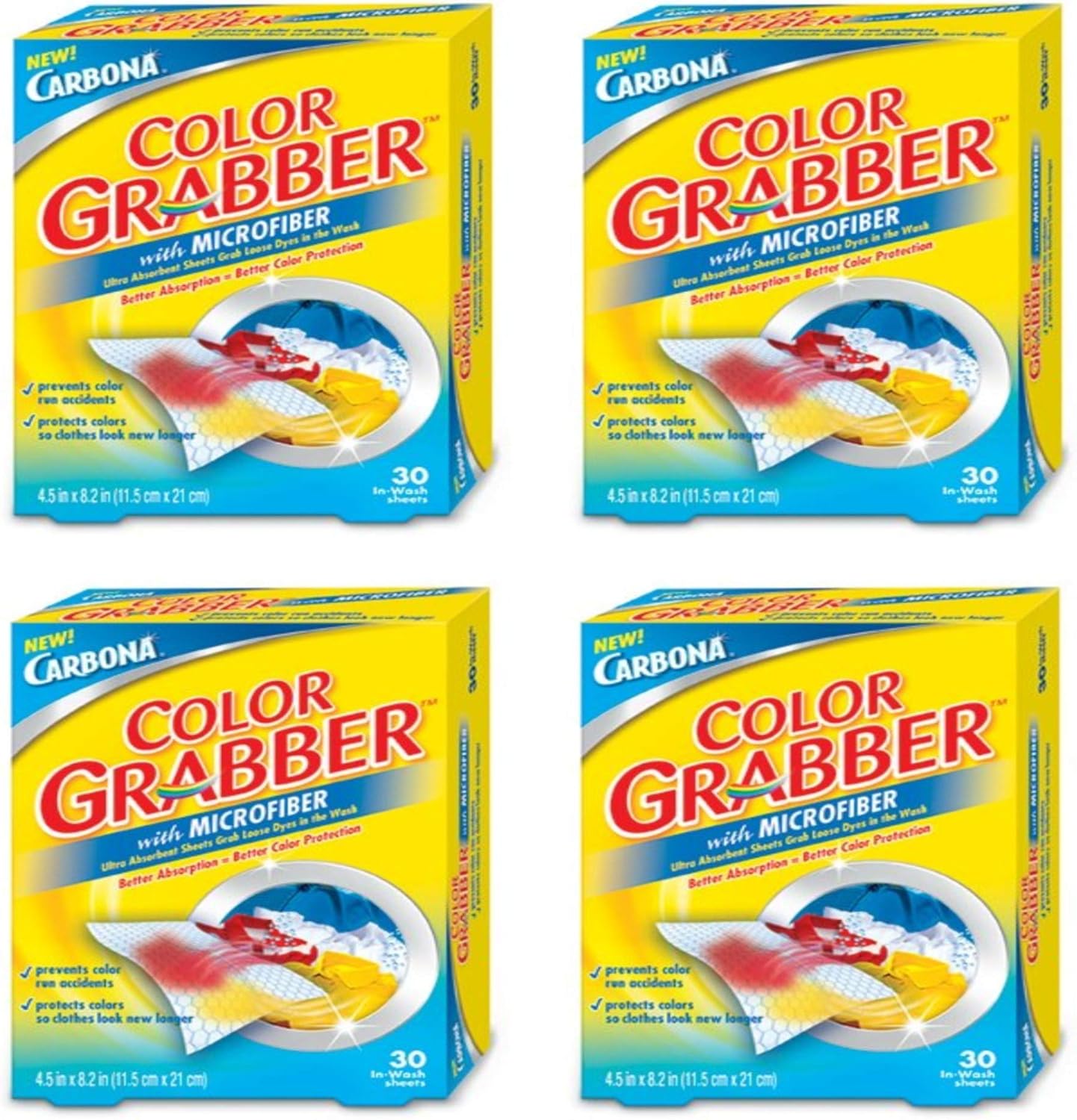 Carbona Color Grabber - 4 Pack for Safe Laundry Care
