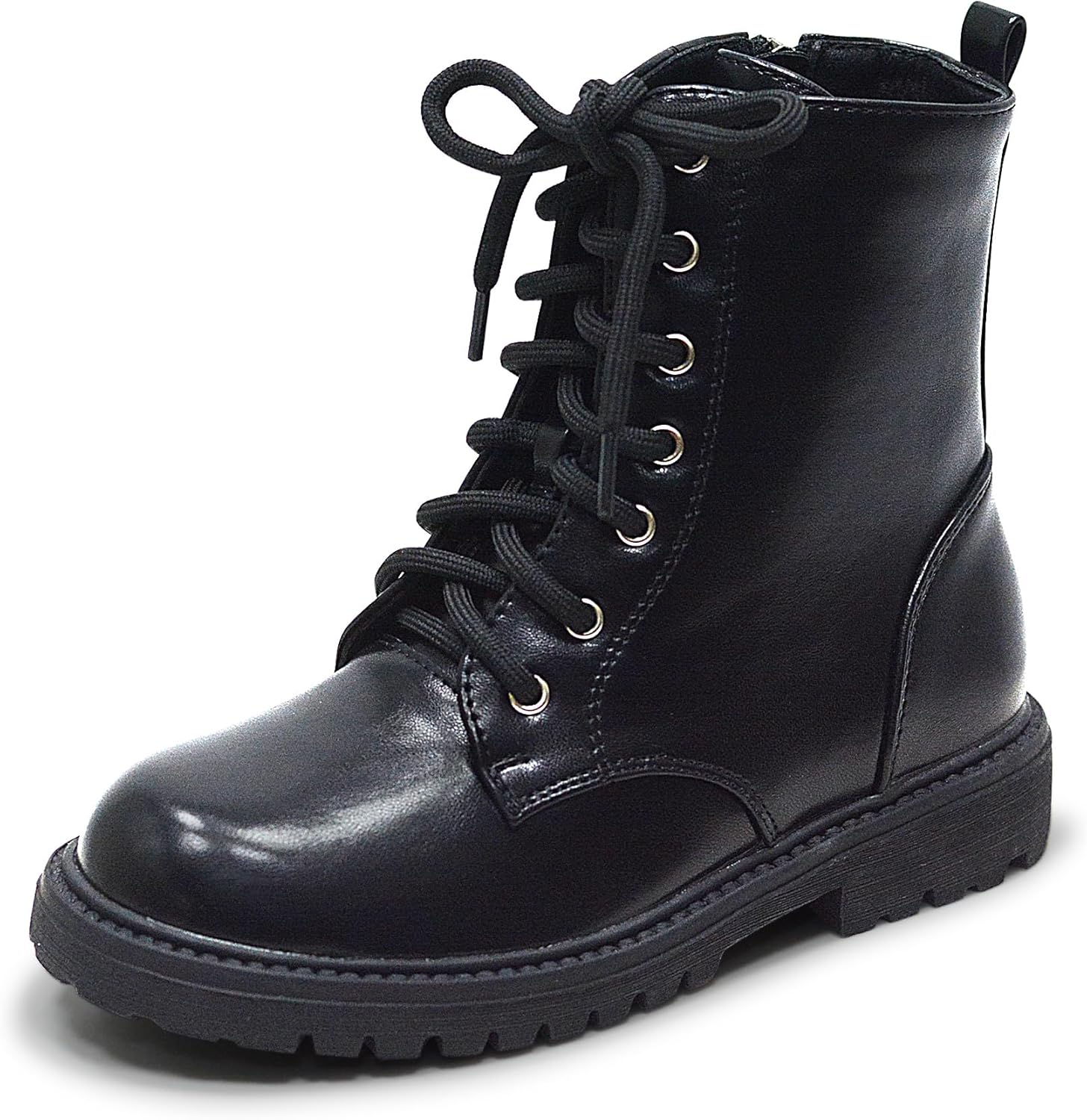 LseLom Girls Boys Side Zipper Combat Ankle Boots for Kids
