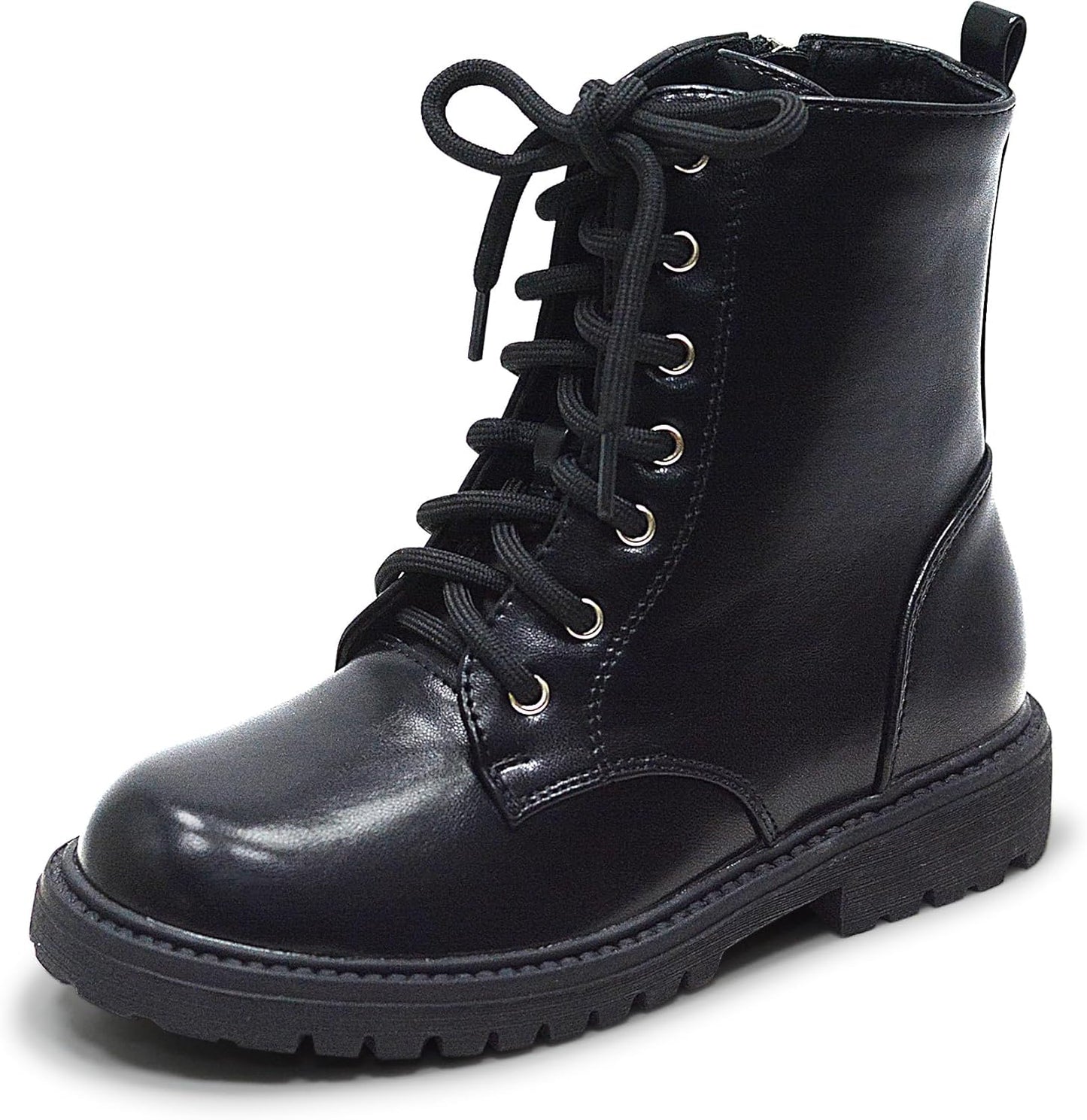 LseLom Girls Boys Side Zipper Combat Ankle Boots for Kids