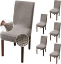 Genina Chair Covers for Dining Room Chairs (Taupe, 6 PCS) - Stretch