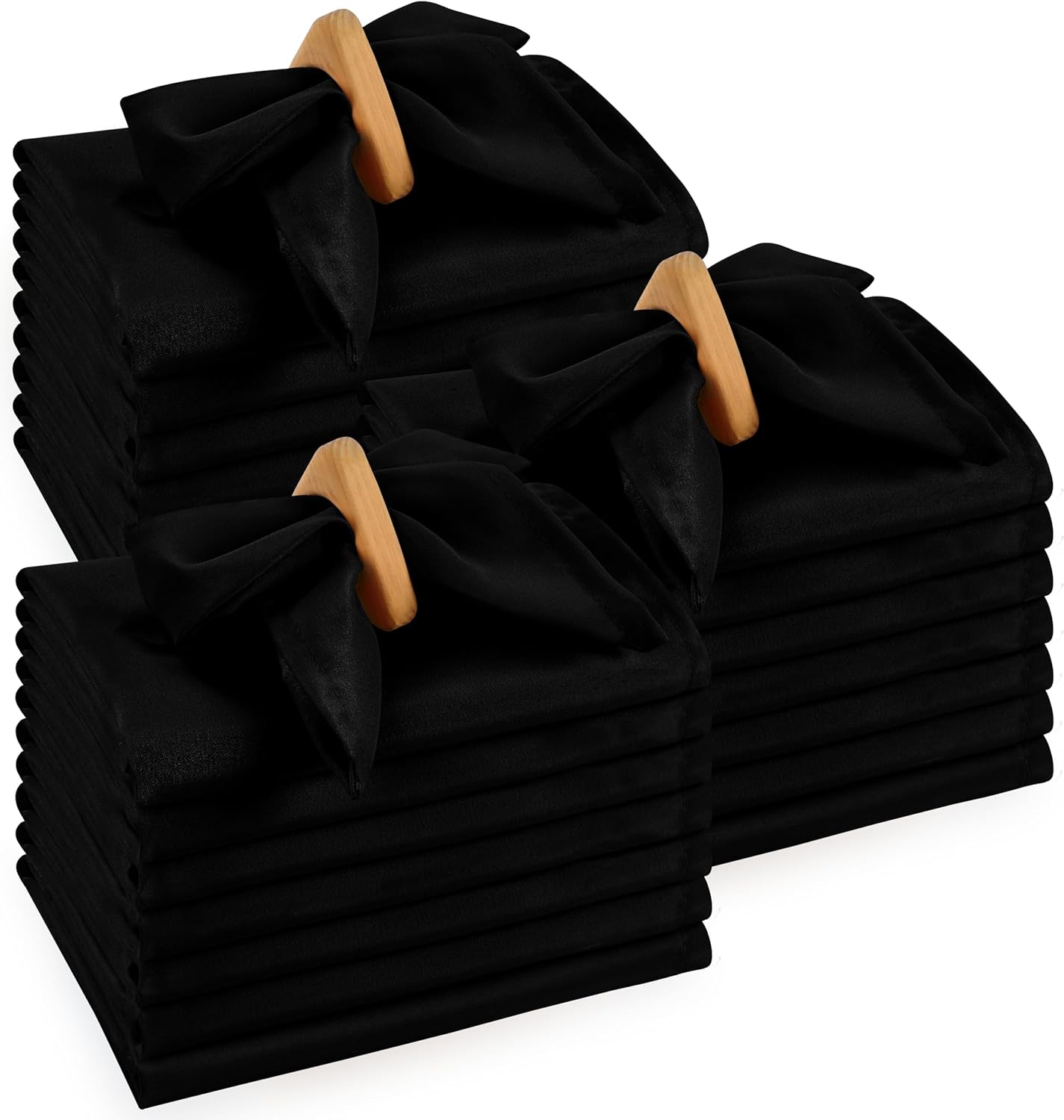Utopia Home Black Cloth Napkins - 144 Pack, 20x20 Inches