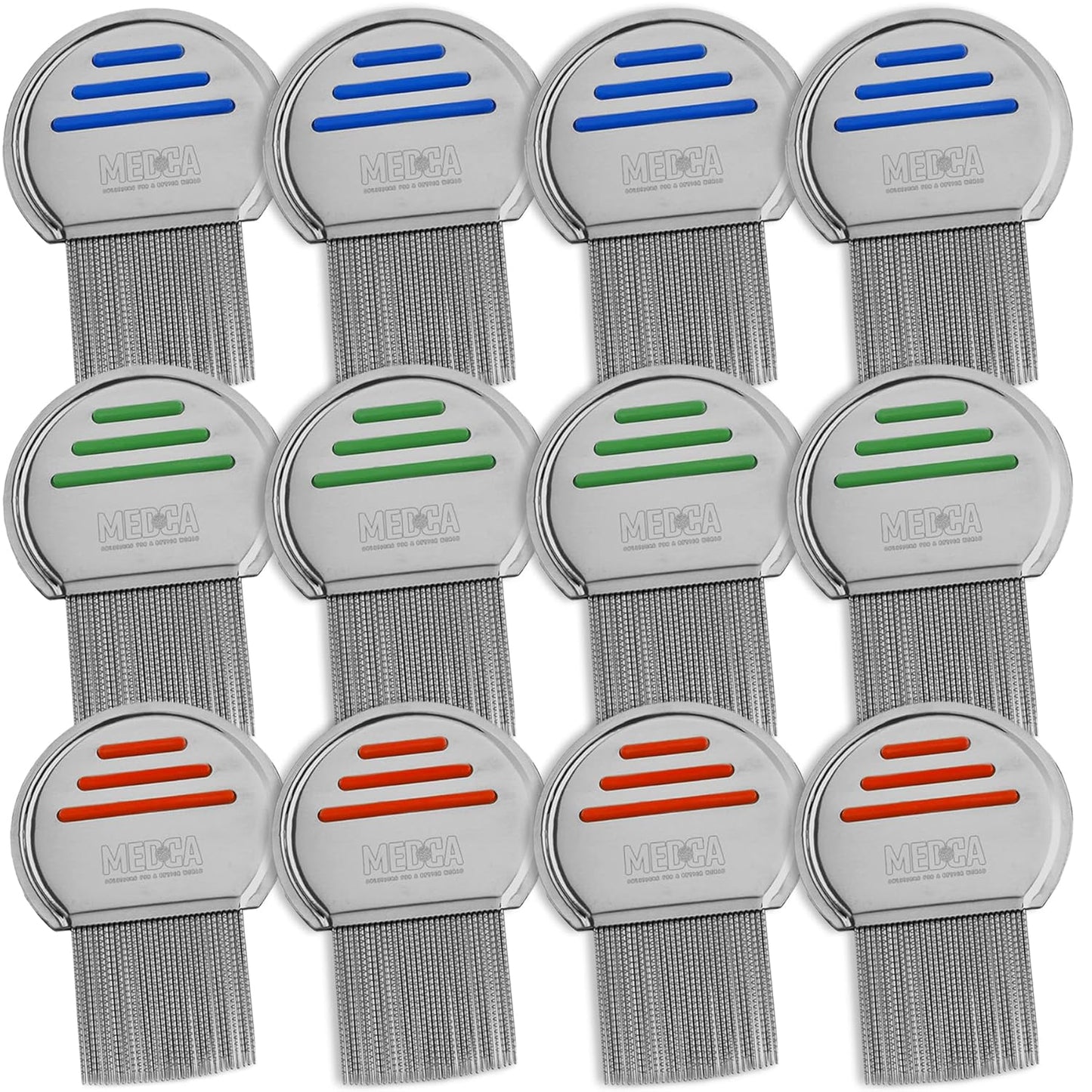 Stainless Steel Lice Combs Pack of 12 for Effective Removal