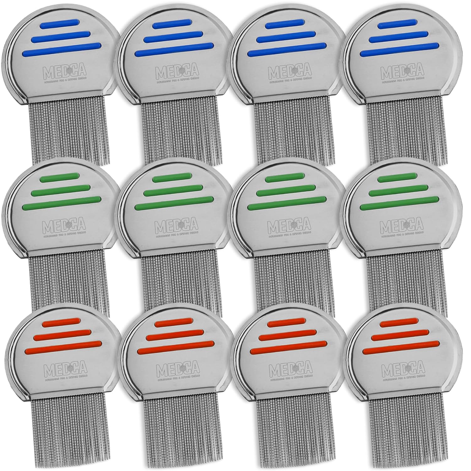 Stainless Steel Lice Combs Pack of 12 for Effective Removal