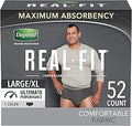 Real Fit Incontinence Underwear for Men Large/XL Black - 52 Count