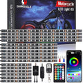 16PCS Motorcycle RGB LED Light Kit with Brake Turn Signal - Dual Zone