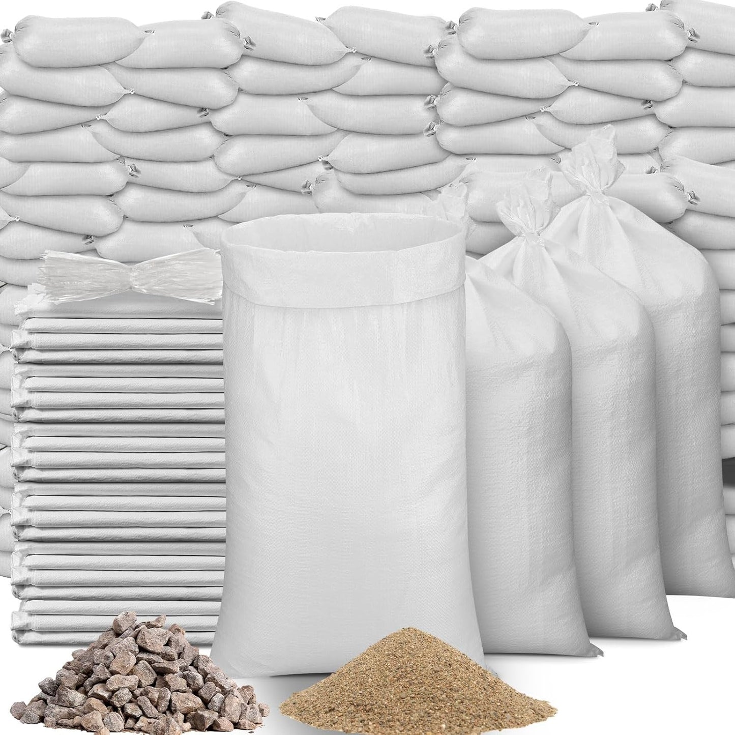 300 Pcs Heavy Duty White Sandbags for Flood Protection and Storage