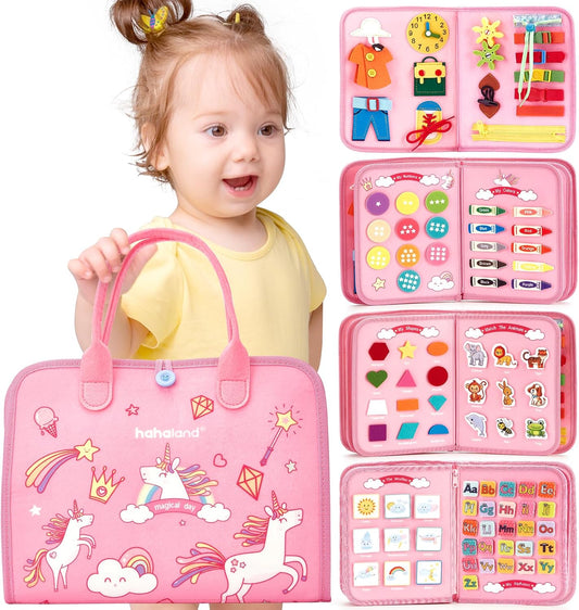 Hahaland Montessori Busy Board - Educational Toddler Toy