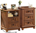 18 in Farmhouse Night Stands Set of 2 with Charging Station
