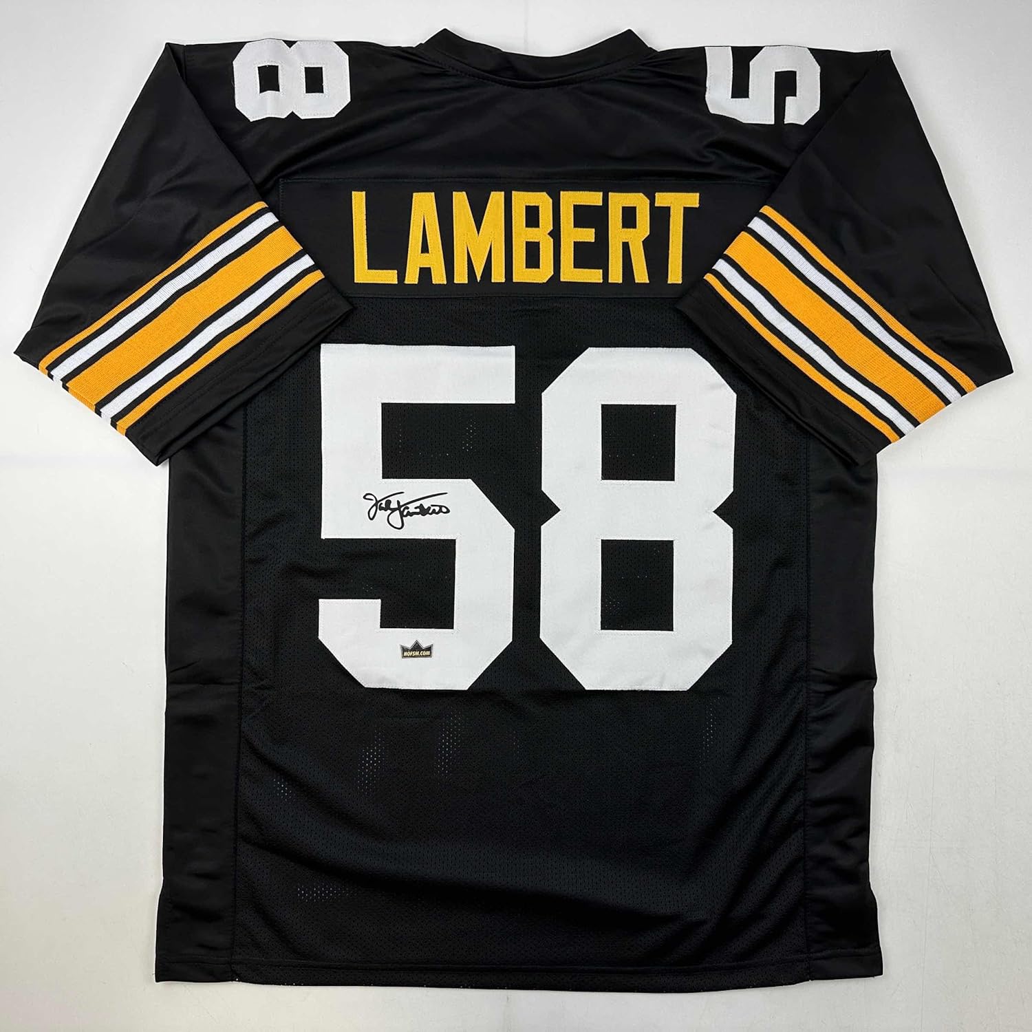 Facsimile Autographed Jack Lambert Pittsburgh Black Jersey XL