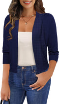 Women's 3/4 Sleeve Cropped Cardigan Shrug - Lightweight Layering