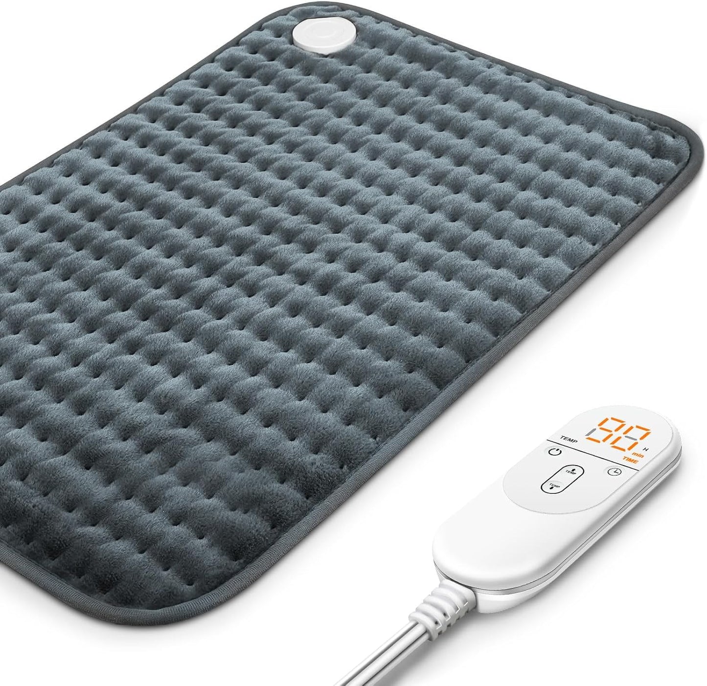 SEPTYWARM Heating Pad - 6 Heat Settings, Auto-Off, Moist/Dry - Back Pain Relief - Christmas Gift - 16 x 24 Gray
