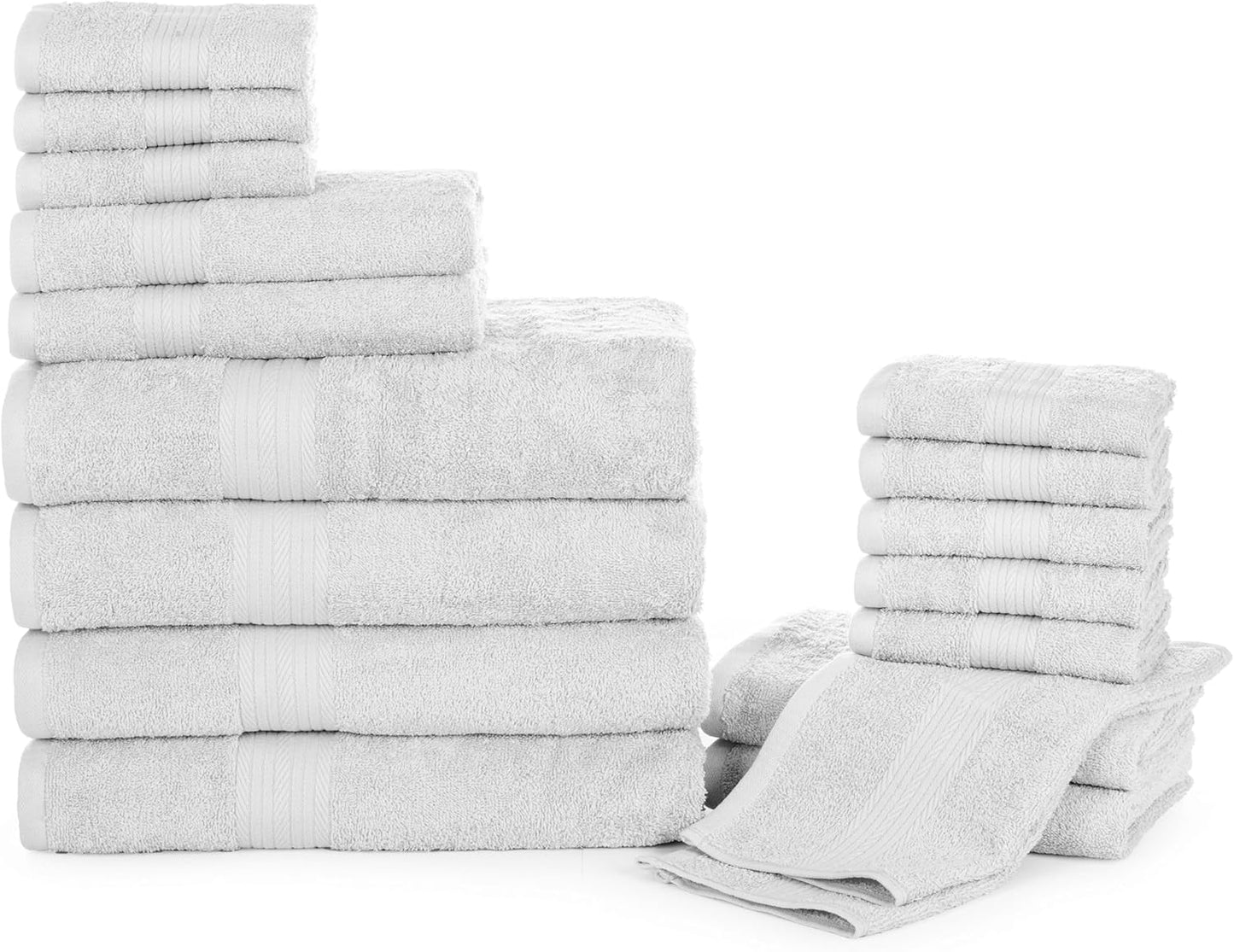 High Absorbency 100% Cotton Towel Set of 18 for Gifting