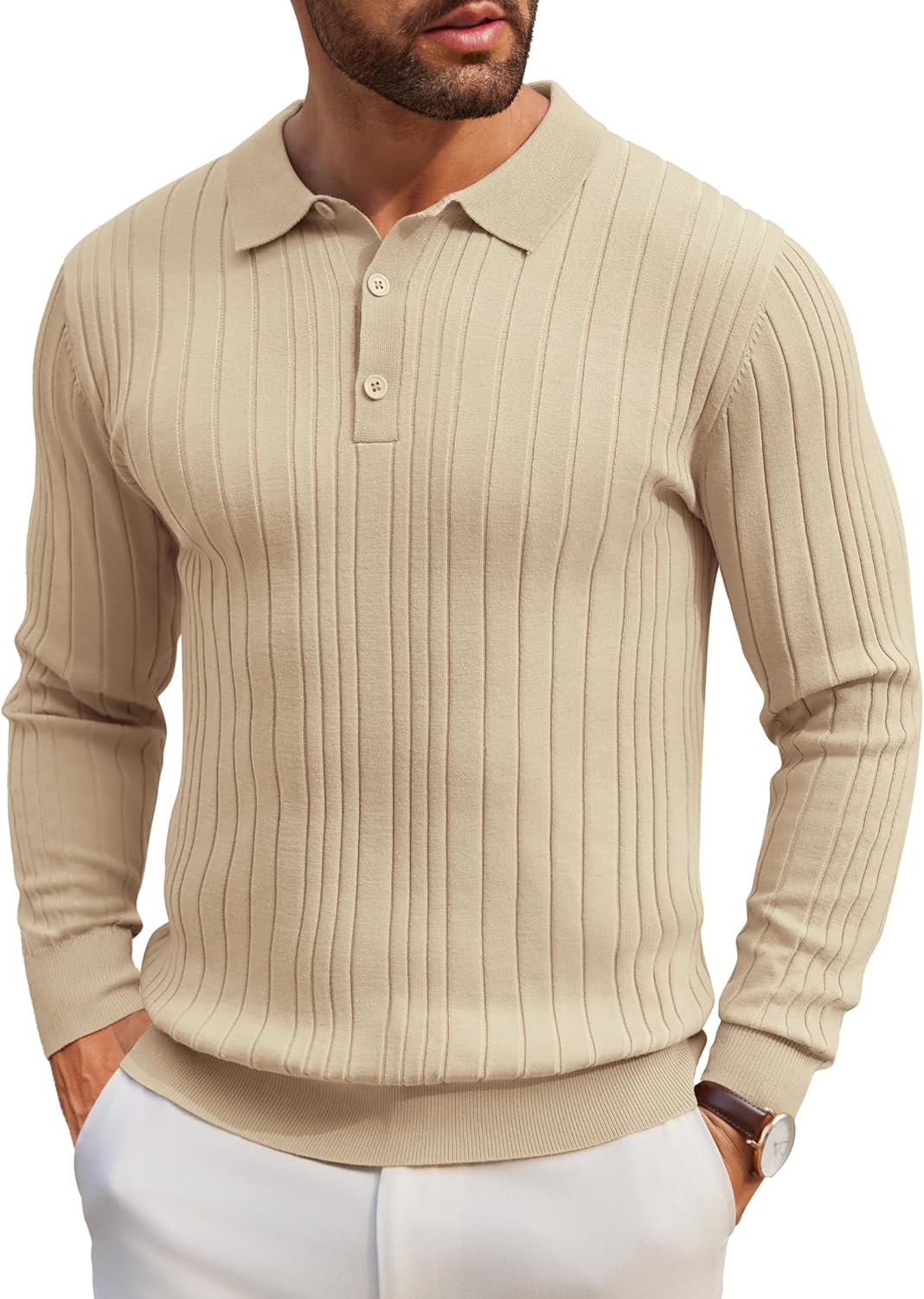COOFANDY Men's Knit Polo Shirts for Casual and Golf Wear