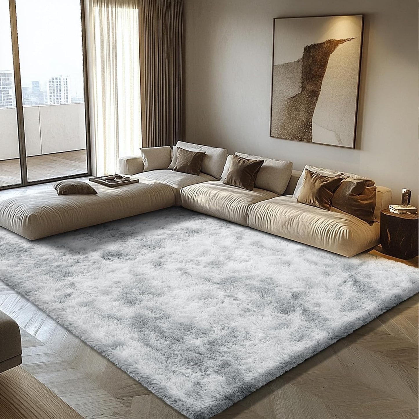 6x9 Fluffy Area Rug for Living Room and Bedroom Decor