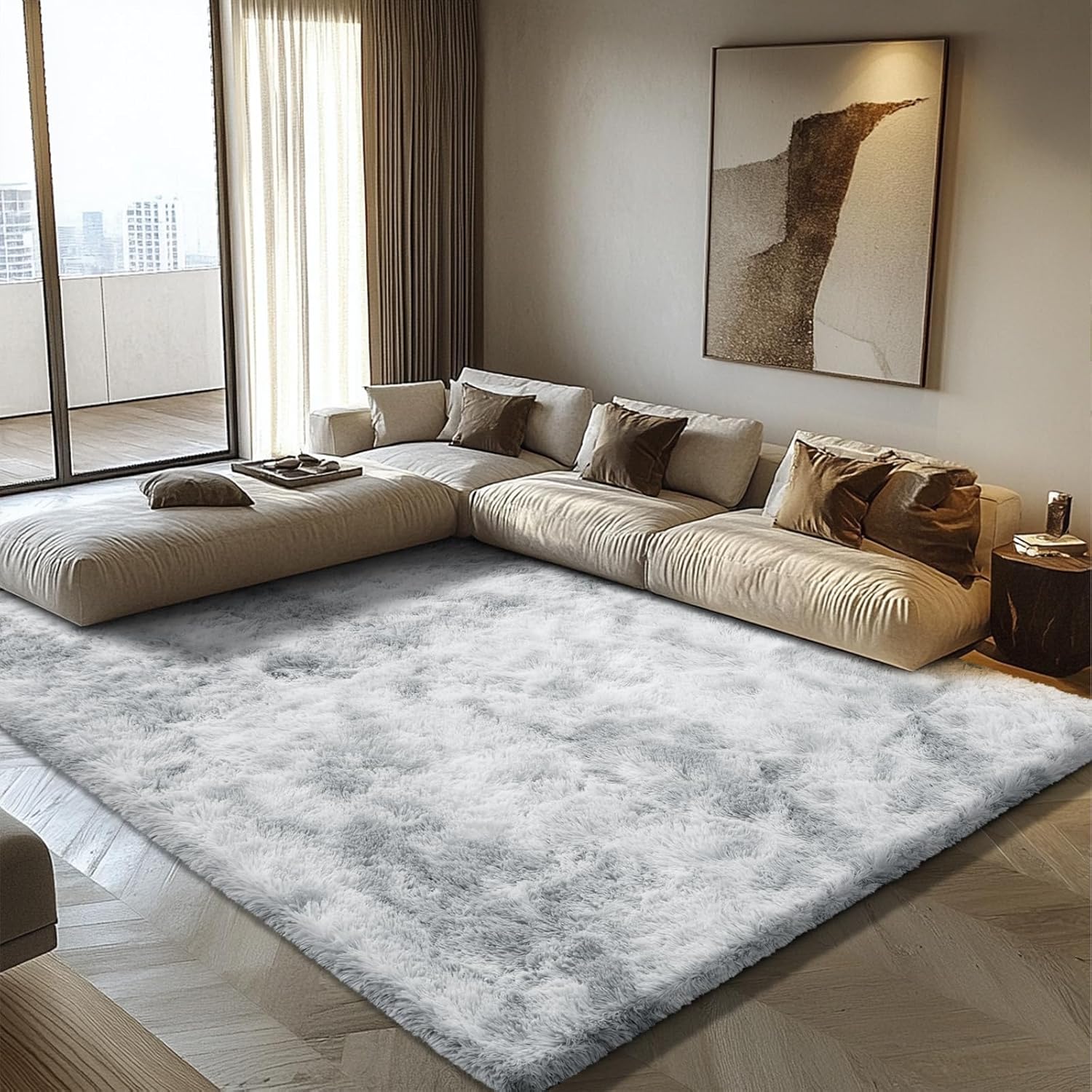 6x9 Fluffy Area Rug for Living Room and Bedroom Decor