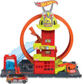Hot Wheels City Super Loop Fire Station - Kid-Powered Stunt Play