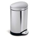 simplehuman 6 Liter Semi-Round Bathroom Step Trash Can - Compact