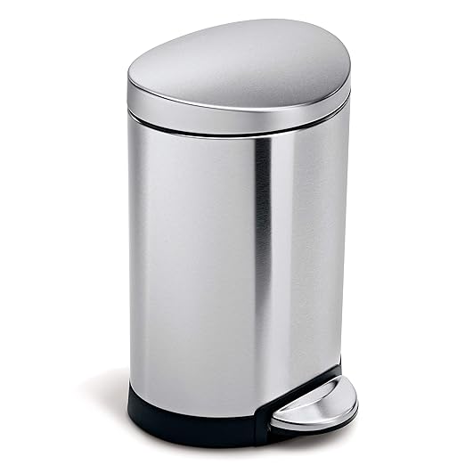 simplehuman 6 Liter Semi-Round Bathroom Step Trash Can Review