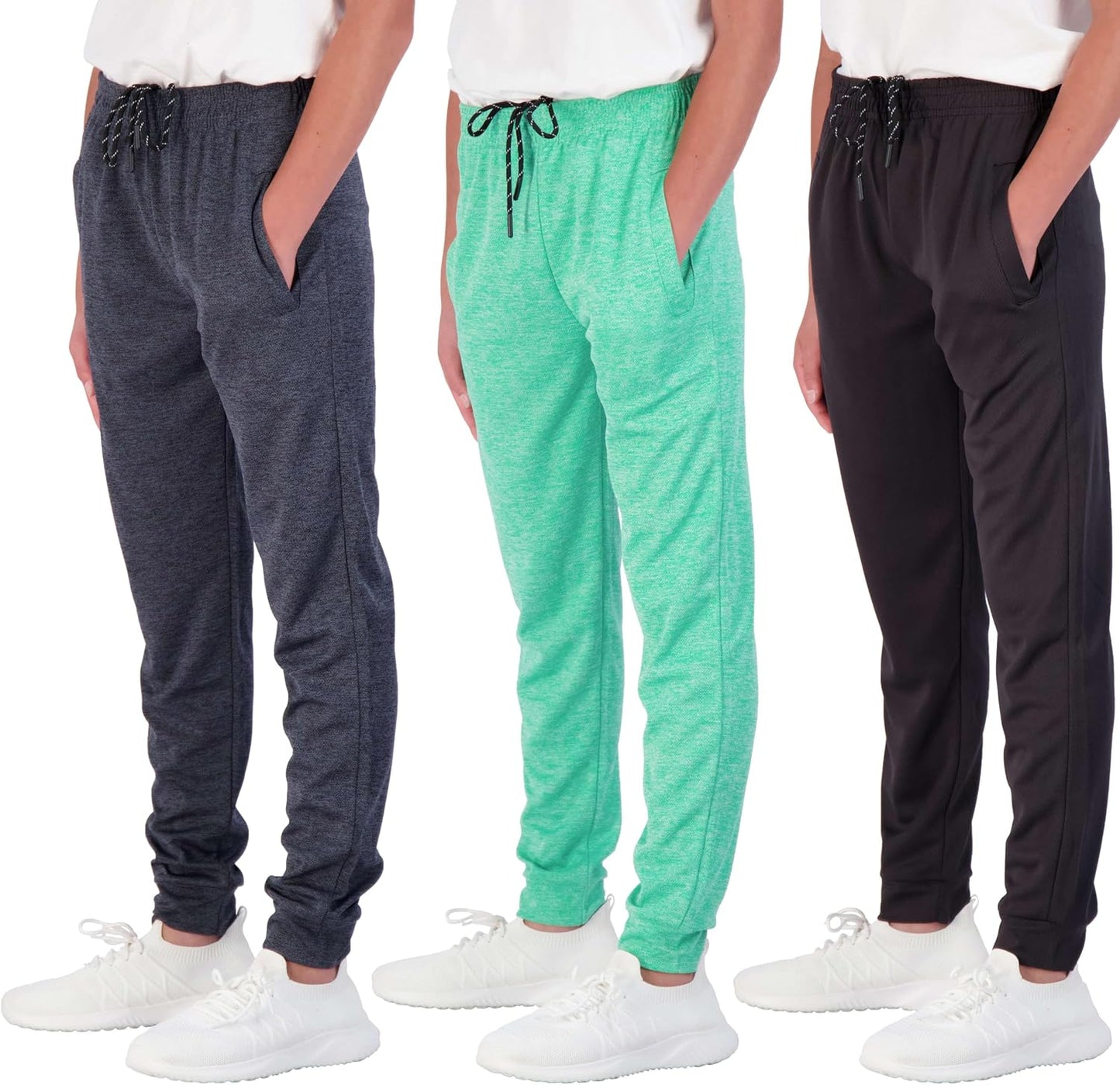 Real Essentials Boys Mesh Jogger Sweatpants for Active Kids