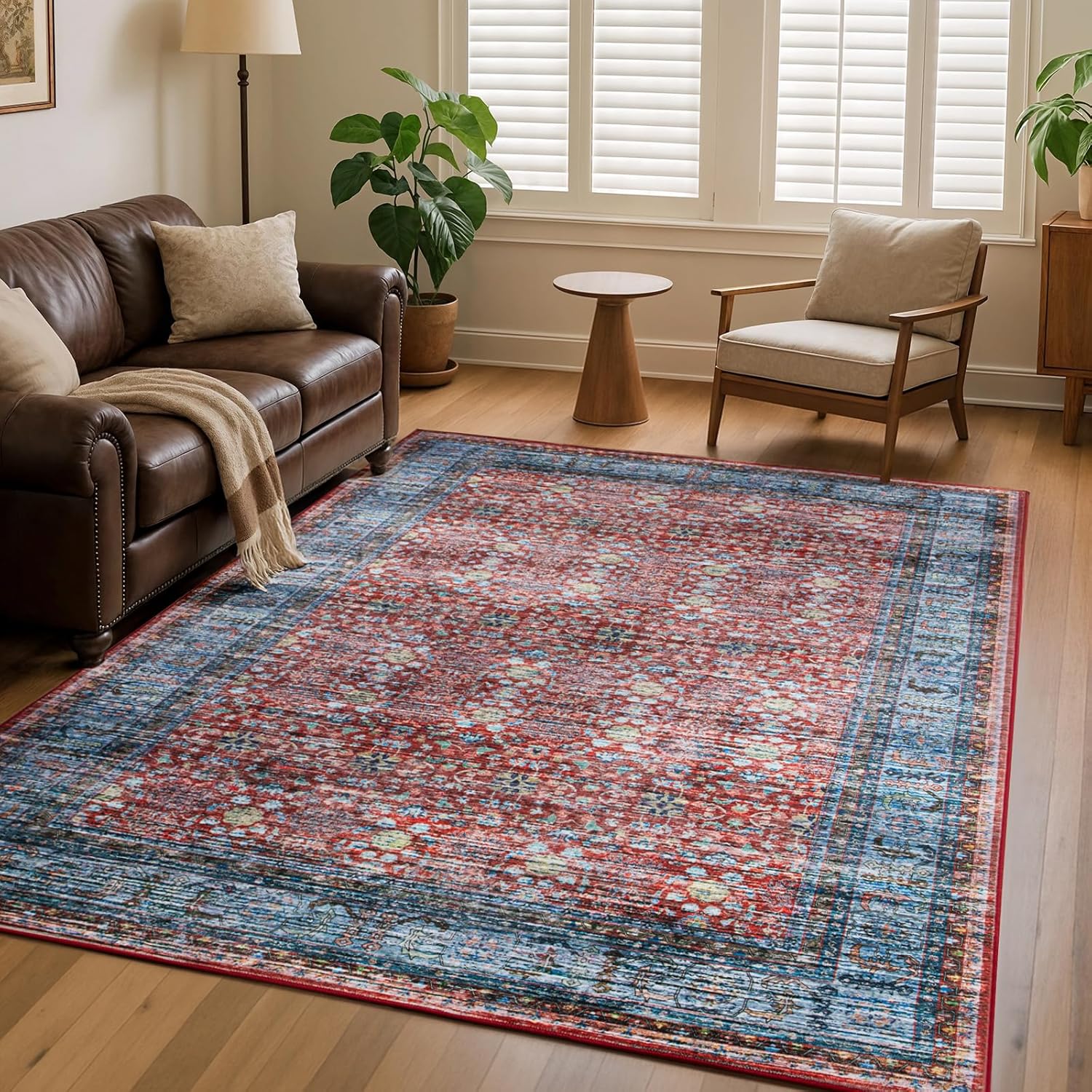 5x7 Vintage Area Rug for Living Room Bedroom, Machine Washable