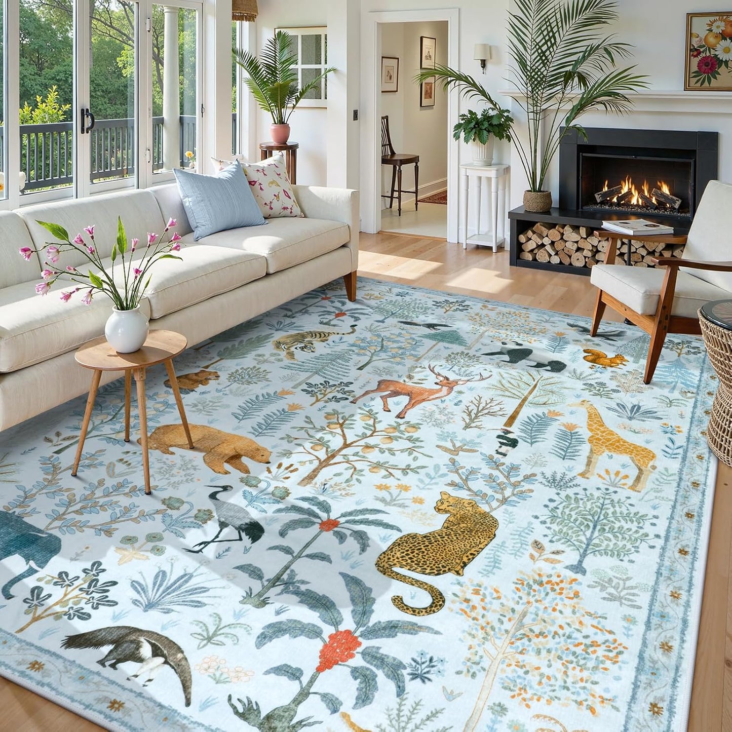 OJIA Animal Area Rugs 8x10 - Soft Washable Non-Slip Rug