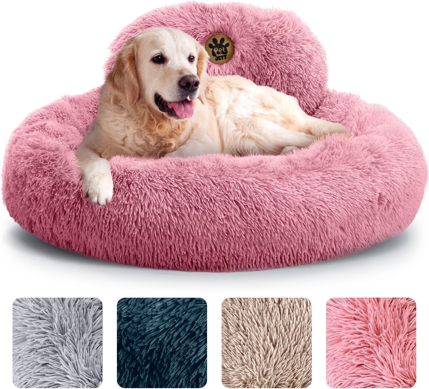 PetJett Calming Large Dog Bed - Soft Anti-Anxiety Comfort