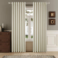 Full Blackout Cream Beige Linen Curtains 63 in Length - Total 100 in