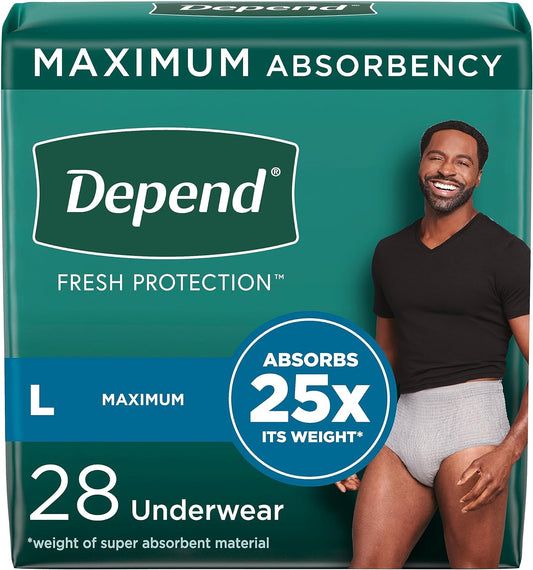 Depend Maximum Protection Men's Incontinence Underwear, 28ct
