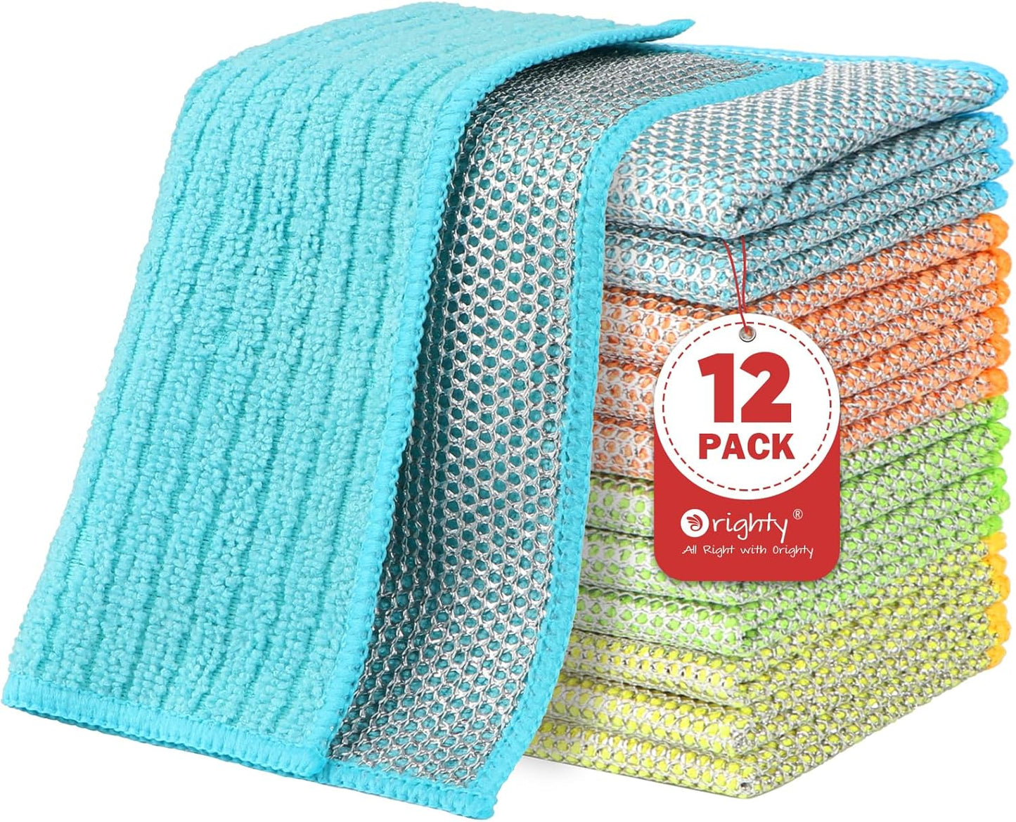 Non-Scratch Steel Scrubber Cloths - 12 Pack