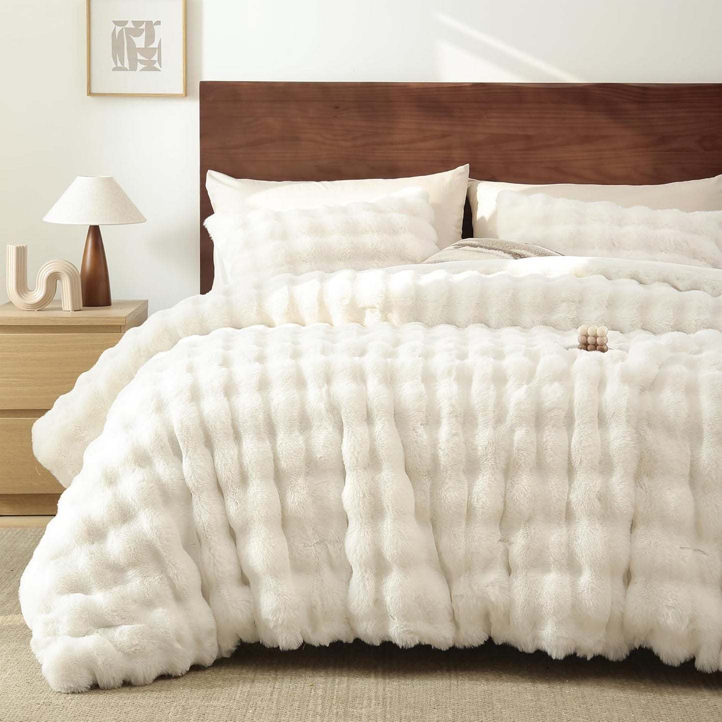 YIKUSH White Comforter Set Twin for Cozy Winter Nights