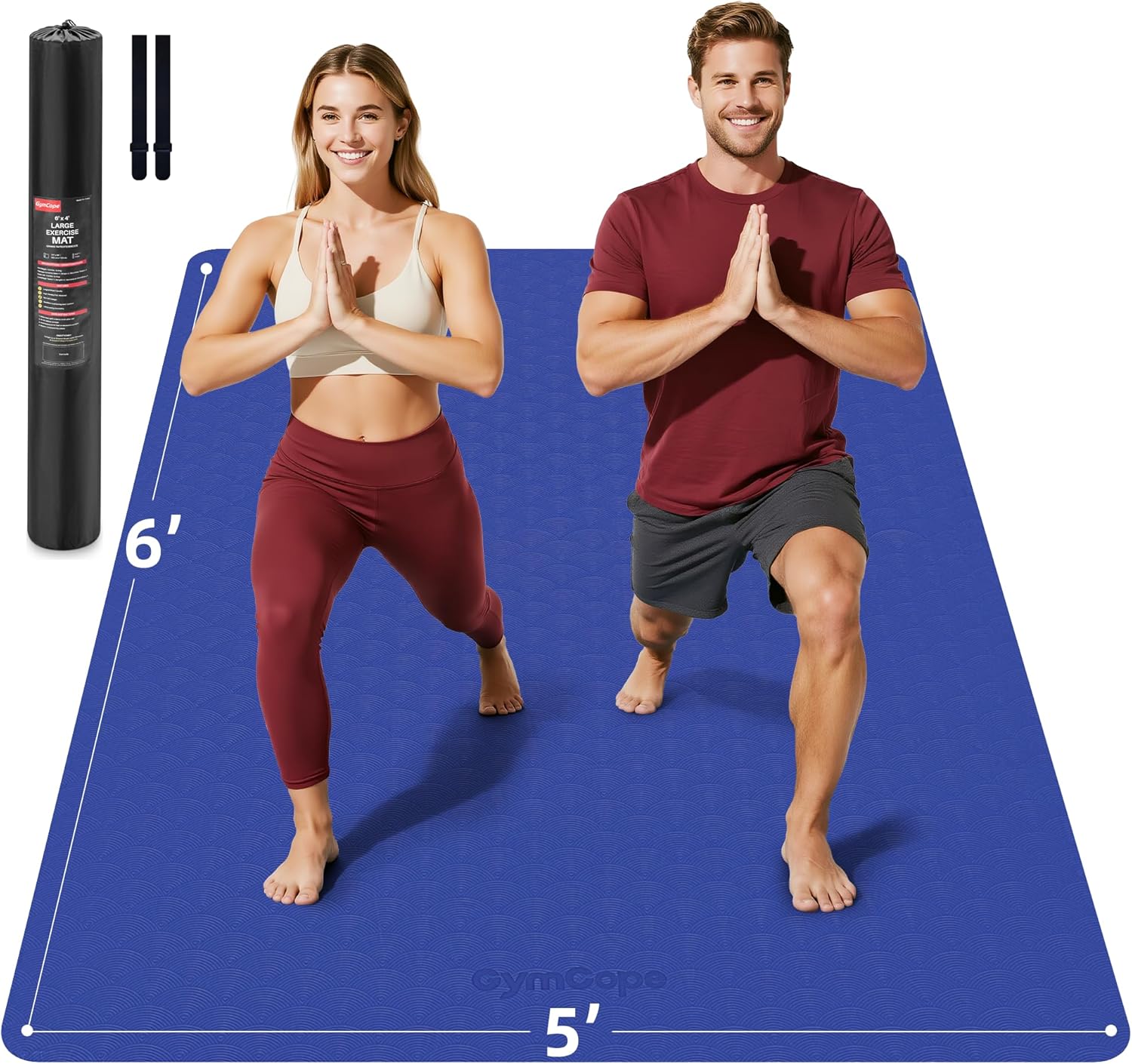 Extra Large Yoga Mat for Couples & Family Workouts - 72inx48