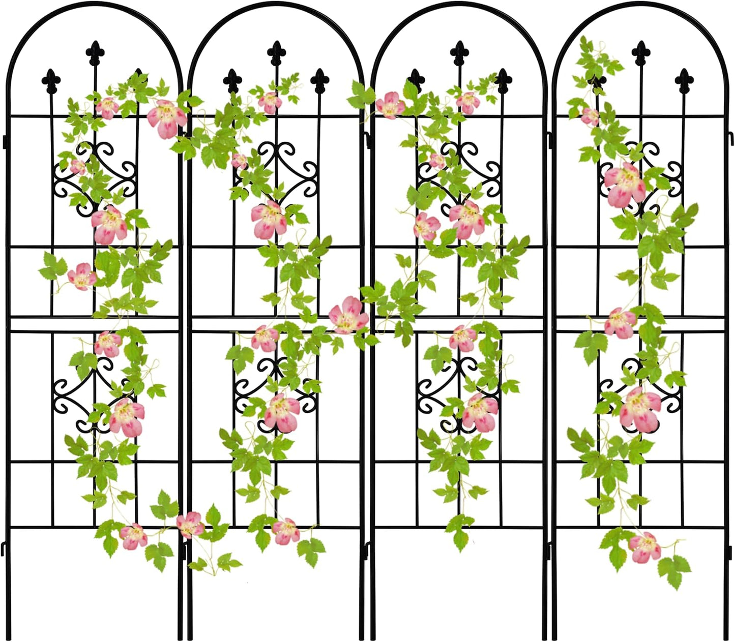Rustic Arch Garden Trellis Set for Climbing Plants and Flowers