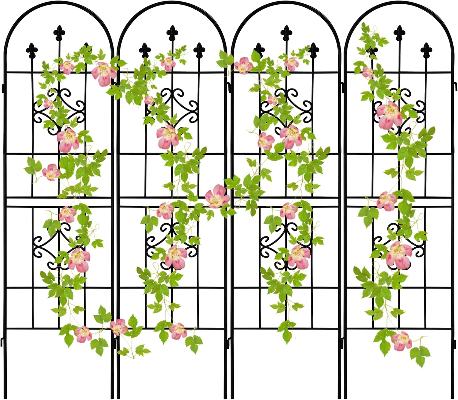 Rustic Arch Garden Trellis Set for Climbing Plants and Flowers